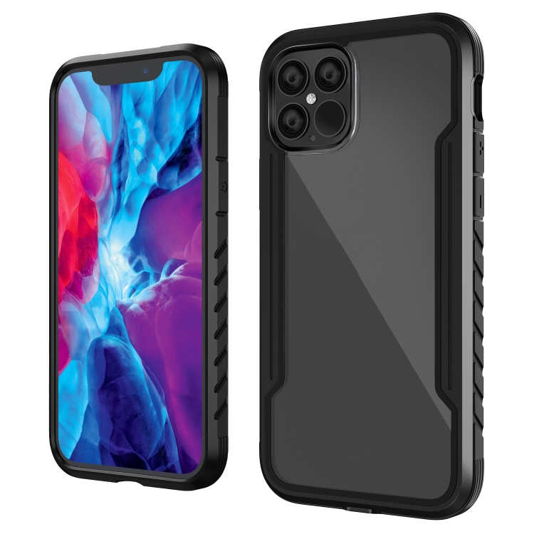 

For iPhone 12 mini Armor Metal Clear PC + TPU Shockproof Case(Black)