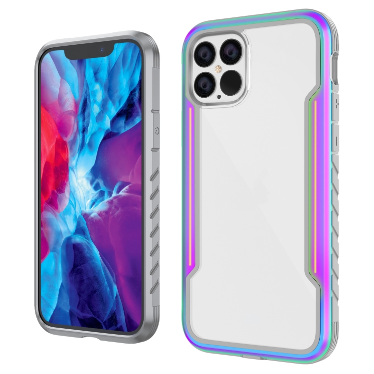 

For iPhone 12 Armor Metal Clear PC + TPU Shockproof Case(Colorful)