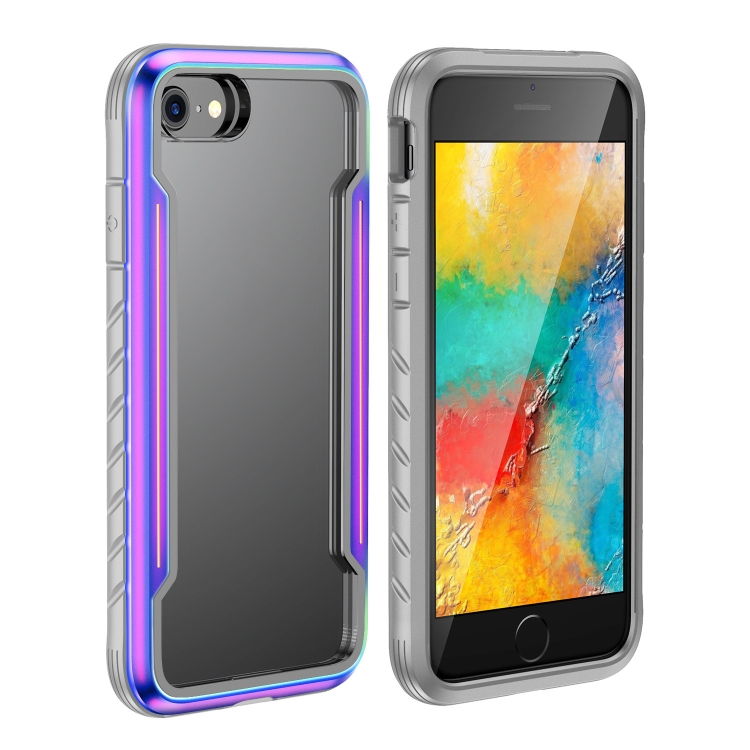 

For iPhone SE 2020 / 8 / 7 Blade Metal Clear PC + TPU Shocproof Protective Case(Colorful)