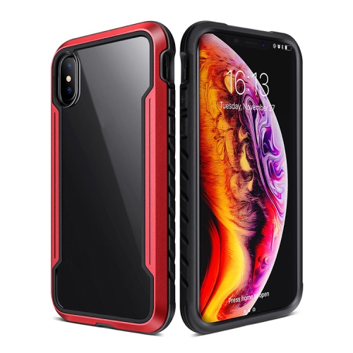 

For iPhone XR Blade Metal Clear PC + TPU Shocproof Protective Case(Red)