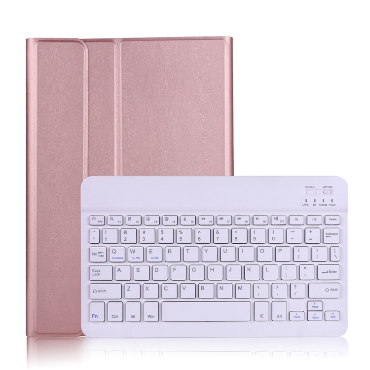 

A500 For Samsung Galaxy Tab A7 T500/T505 10.4 inch 2020 Detachable Bluetooth Keyboard Ultrathin Horizontal Flip Leather Tablet Case with Holder & Elastic Band(Rose Gold)