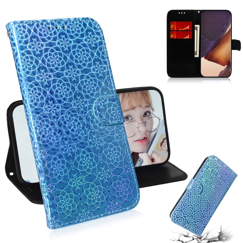 

For Samsung Galaxy Note20 Ultra Solid Color Colorful Magnetic Buckle Horizontal Flip PU Leather Case with Holder & Card Slots & Wallet & Lanyard(Sky Blue)