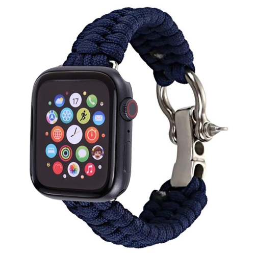 

For Apple Watch Series 6 & SE & 5 & 4 40mm / 3 & 2 & 1 38mm Umbrella Cord Nylon Braided Strap(Blue)