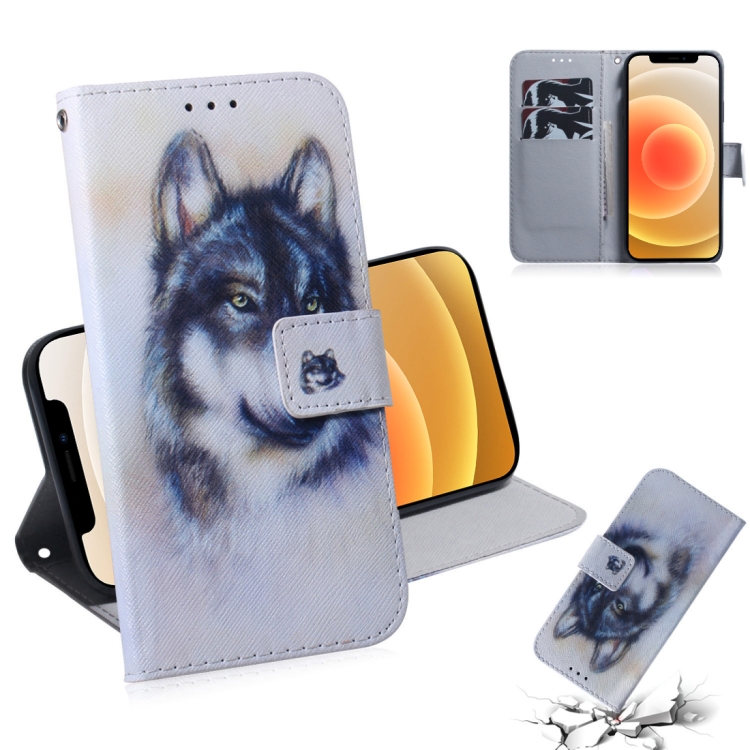 

For iPhone 12 mini Coloured Drawing Horizontal Flip Leather Case, with Holder & Card Slots & Wallet(White Wolf)