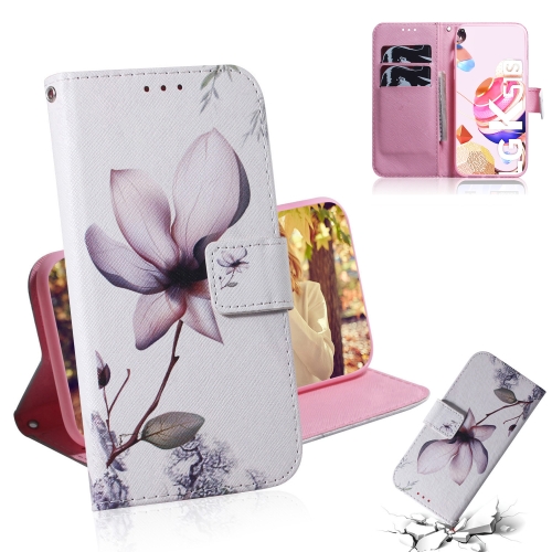 

For LG K41S Coloured Drawing Horizontal Flip Leather Case, with Holder & Card Slots & Wallet(Magnolia Flower)