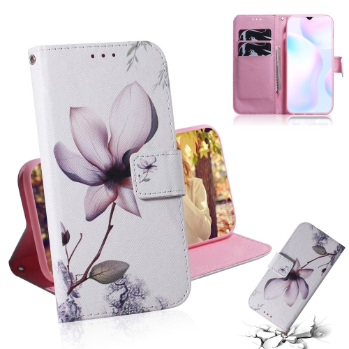 

For Xiaomi Redmi 9A Coloured Drawing Horizontal Flip Leather Case, with Holder & Card Slots & Wallet(Magnolia Flower)