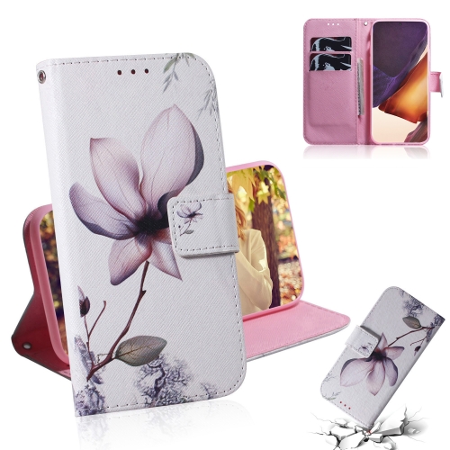 

For Samsung Galaxy Note 20 Ultra Coloured Drawing Horizontal Flip Leather Case, with Holder & Card Slots & Wallet(Magnolia Flower)