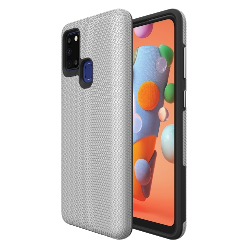

For Samsung Galaxy A21s Triangle Armor Texture TPU + PC Case(Silver)