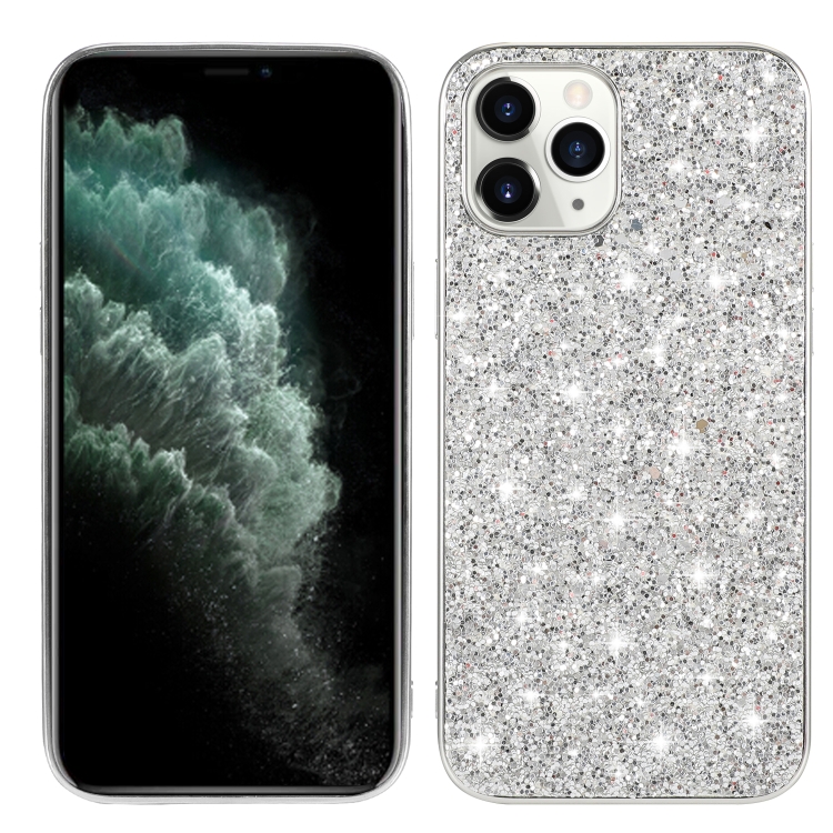 

For iPhone 12 mini Glitter Powder Shockproof TPU Protective Case(Silver)