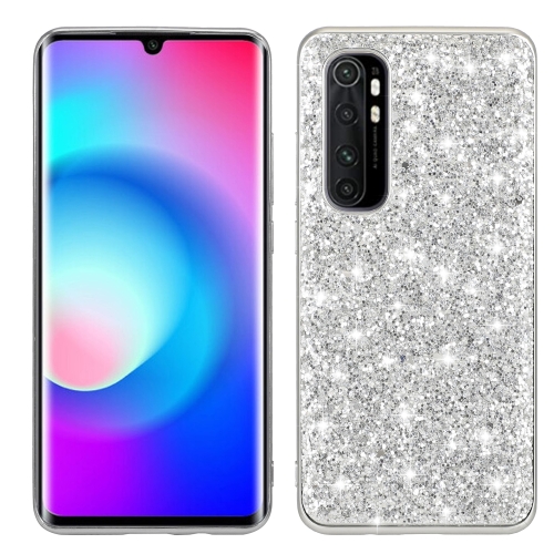 

For Xiaomi Mi Note 10 Lite Glitter Powder Shockproof TPU Protective Case(Silver)