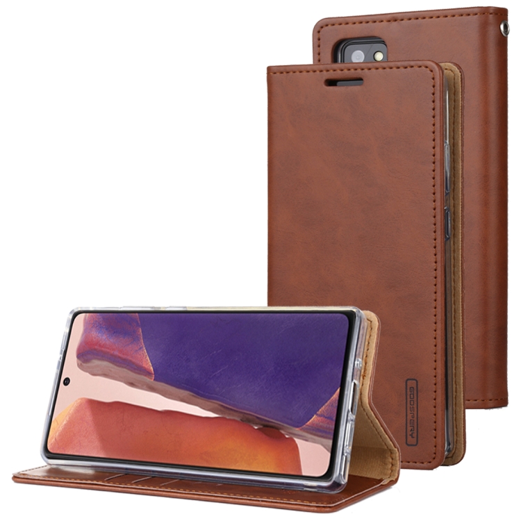 

For Samsung Galaxy Note20 Ultra GOOSPERY BLUE MOON Crazy Horse Texture Horizontal Flip Leather Case With Bracket & Card Slot & Wallet(Brown)
