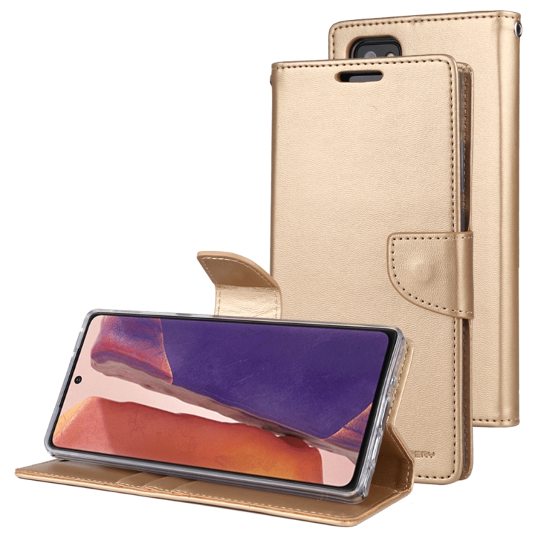 

For Samsung Galaxy Note20 GOOSPERY Bravo Diary Crazy Horse Texture Horizontal Flip Leather Case With Bracket & Card Slot & Wallet(Gold)