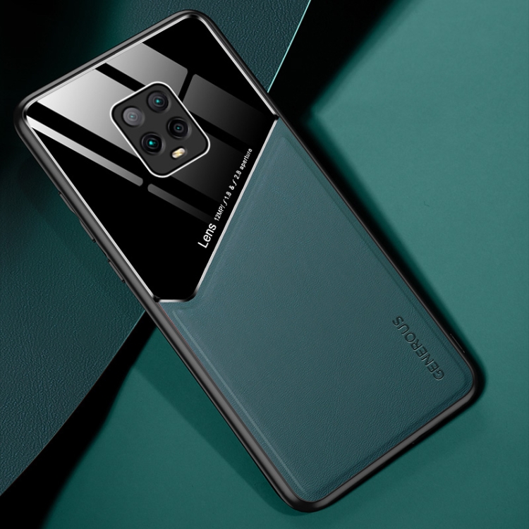 

For Xiaomi Redmi 10X Pro 5G All-inclusive Leather + Organic Glass Phone Case with Metal Iron Sheet(Dark Green)