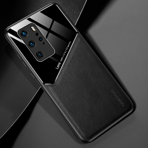 

For Huawei P40 Pro All-inclusive Leather + Organic Glass Protective Case with Metal Iron Sheet(Black)