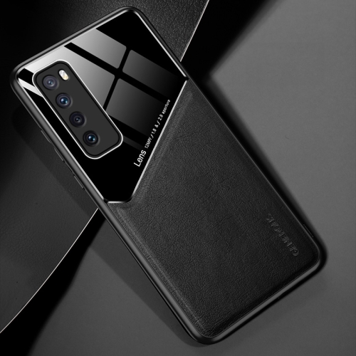 

For Huawei nova 7 5G All-inclusive Leather + Organic Glass Protective Case with Metal Iron Sheet(Black)