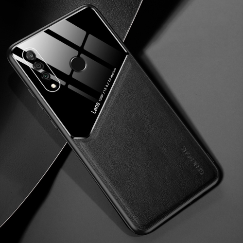 

For Huawei P30 Lite All-inclusive Leather + Organic Glass Protective Case with Metal Iron Sheet(Black)