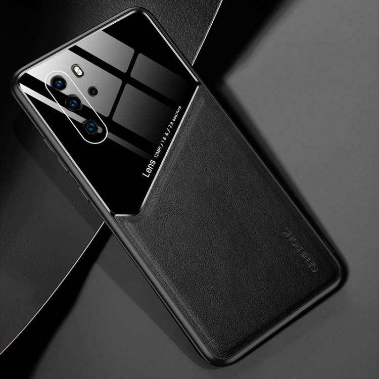 

For Huawei P30 Pro All-inclusive Leather + Organic Glass Protective Case with Metal Iron Sheet(Black)