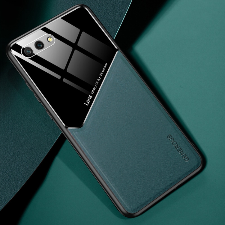 

For Huawei Honor 10 All-inclusive Leather + Organic Glass Protective Case with Metal Iron Sheet(Green)