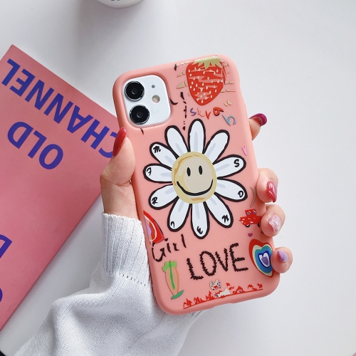 

For iPhone 11 Pro Sun Flower Pattern Shockproof TPU Protective Case(Pink)