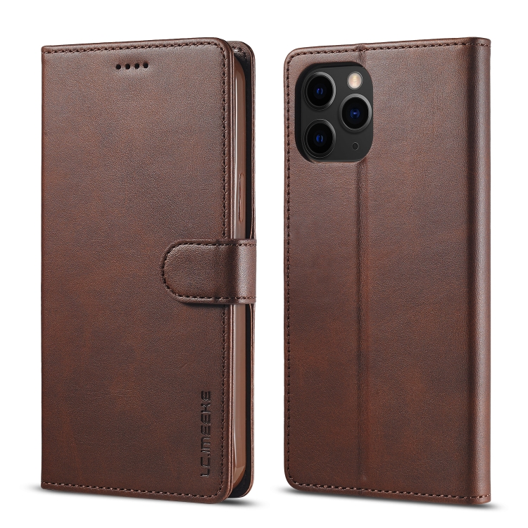 

For iPhone 12 Pro Max LC.IMEEKE Calf Texture Horizontal Flip Leather Case with Holder & Card Slots & Wallet(Brown)