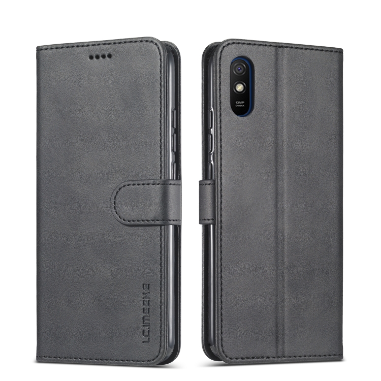 

For Xiaomi Redmi 9A LC.IMEEKE Calf Texture Horizontal Flip Leather Case with Holder & Card Slots & Wallet(Black)