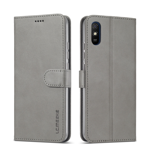 

For Xiaomi Redmi 9A LC.IMEEKE Calf Texture Horizontal Flip Leather Case with Holder & Card Slots & Wallet(Grey)