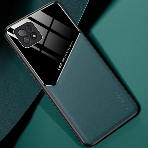 

For OPPO A72 All-inclusive Leather + Organic Glass Protective Case with Metal Iron Sheet(Green)