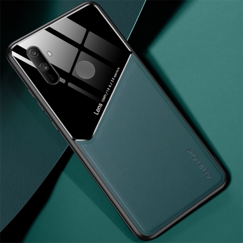 

For OPPO Realme C3 All-inclusive Leather + Organic Glass Protective Case with Metal Iron Sheet(Green)