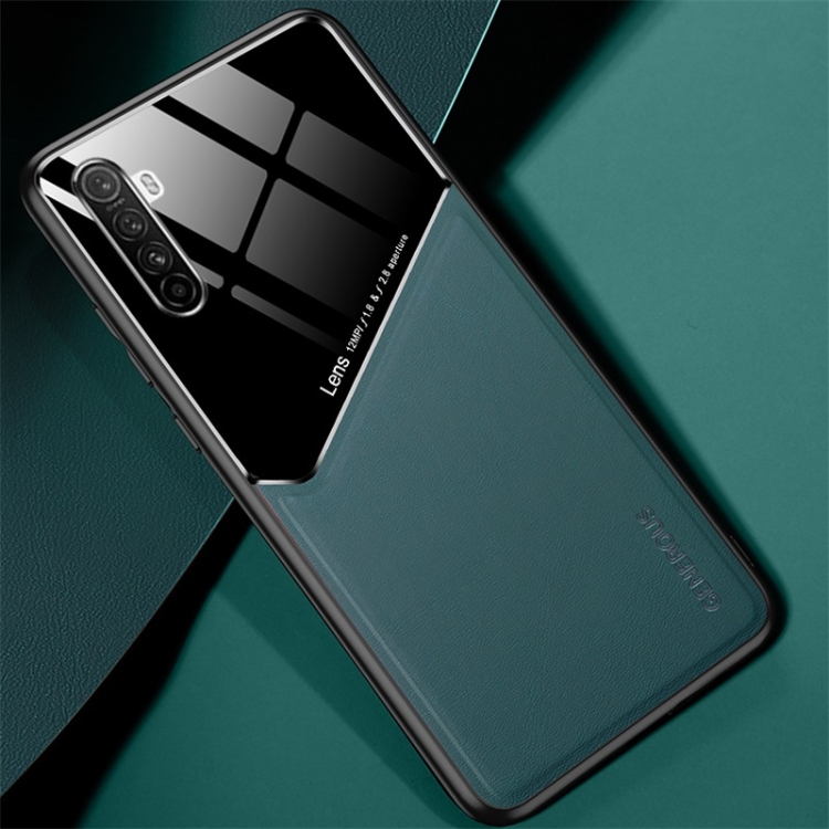

For OPPO Realme 6 All-inclusive Leather + Organic Glass Protective Case with Metal Iron Sheet(Green)