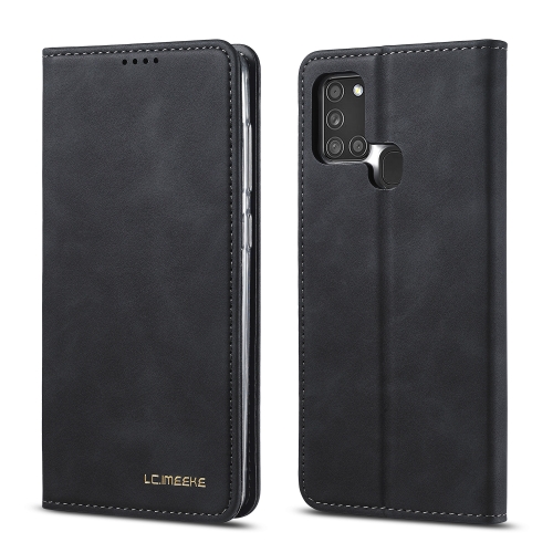 

For Samsung Galaxy A21s LC.IMEEKE LC-002 Series Skin Hand Feeling PU + TPU Horizontal Flip Leather Case with Holder & Card Slot & Wallet(Black)