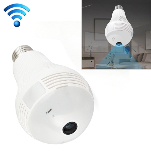 

B13-L 1.3 Million Pixels Infrared Version 360-degrees Panoramic Lighting Monitoring Dual-use WiFi Network HD Bulb Camera, Support Motion Detection & Two-way voice, Specification:Host(White)
