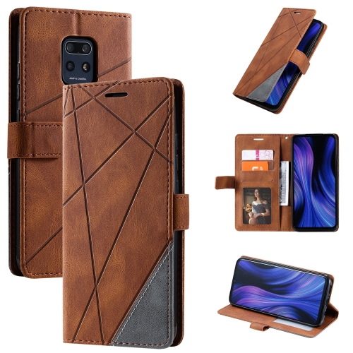 

For Xiaomi Redmi 10X Pro 5G / 10X 5G Skin Feel Splicing Horizontal Flip Leather Case with Holder & Card Slots & Wallet & Photo Frame(Brown)