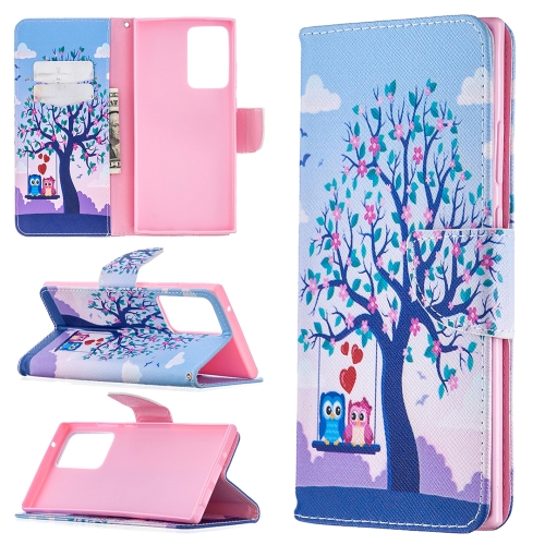 

For Samsung Galaxy Note20 Ultra Colored Drawing Pattern Horizontal Flip Leather Case with Holder & Card Slots & Wallet(Two Owls)