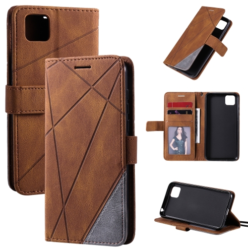 

For Huawei Y5p / Honor 9s Skin Feel Splicing Horizontal Flip Leather Case with Holder & Card Slots & Wallet & Photo Frame(Brown)