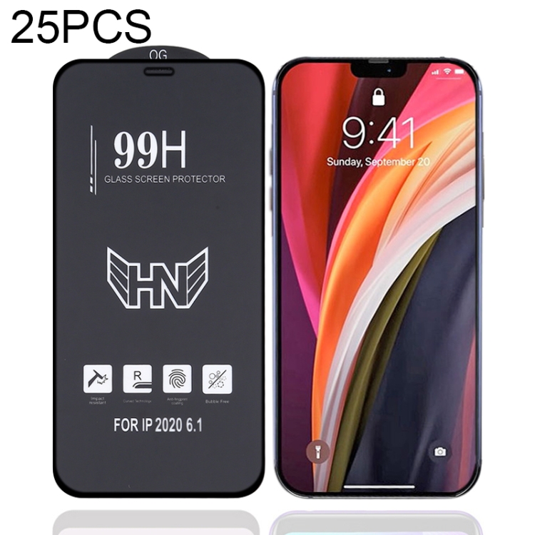 

For iPhone 12 / 12 Pro 25 PCS High Aluminum Large Arc Full Screen Tempered Glass Film