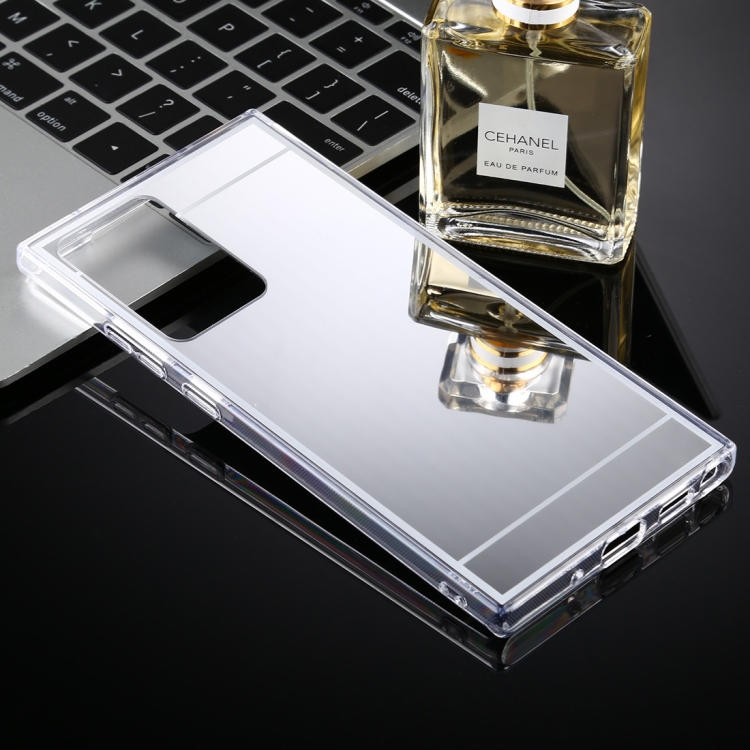 

For Samsung Galaxy Note20 Ultra TPU + Acrylic Luxury Plating Mirror Phone Case Cover(Silver)