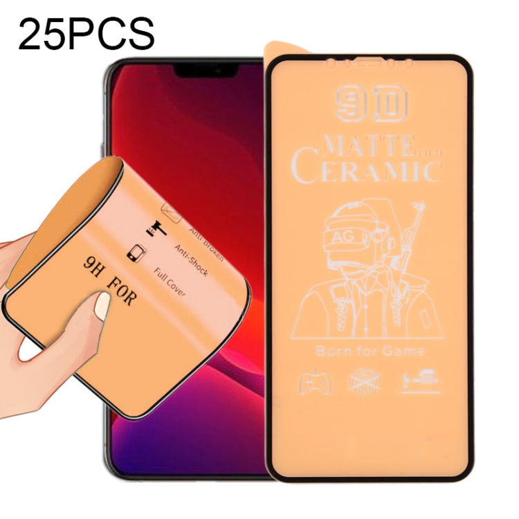 

For iPhone 12 mini 25 PCS 9D Full Screen Full Glue Frosted Ceramic Film