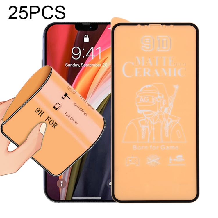 

For iPhone 12 Pro Max 25 PCS 9D Full Screen Full Glue Frosted Ceramic Film