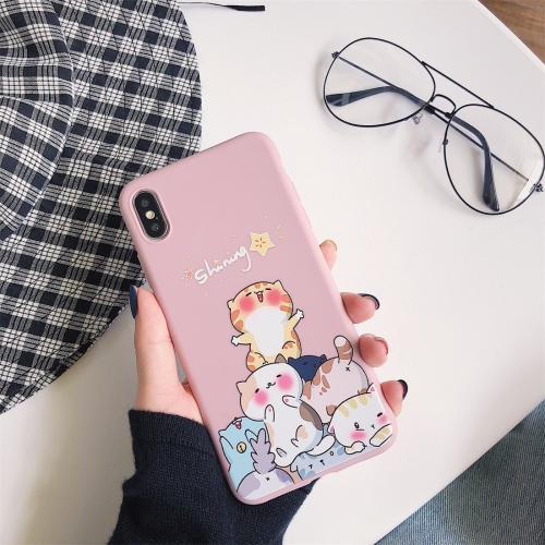 

For iPhone XS Max Cartoon Cat Pattern TPU Protective Case(Shining Star)