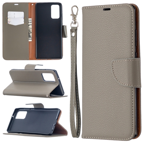 

For Samsung Galaxy Note20 Litchi Texture Pure Color Horizontal Flip Leather Case with Holder & Card Slots & Wallet & Lanyard(Grey)