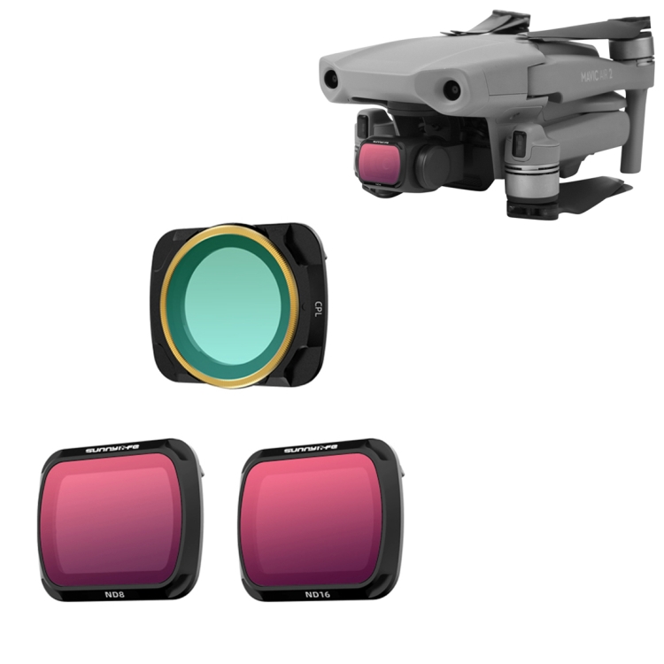 

Sunnylife AIR2-FI9284 3 In 1 For DJI Mavic Air 2 CPL+ND8+ND16 Coating Film Lens Filter