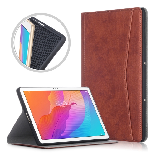 

For Huawei Enjoy Tablet 2 10.1 inch / Honor Pad 6 10.1 inch Marble Cloth Texture Horizontal Flip Leather Case with Holder(Brown)