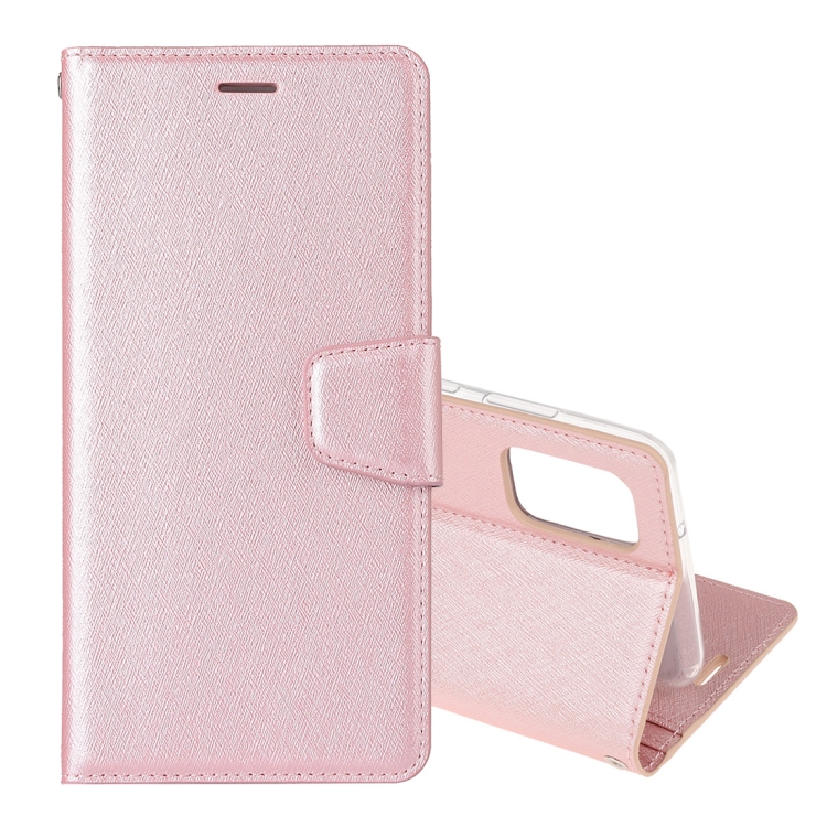 

For Samsung Galaxy Note20 Silk Texture Horizontal Flip Leather Case with Holder & Card slots & Wallet & Photo Frame(Rose Gold)