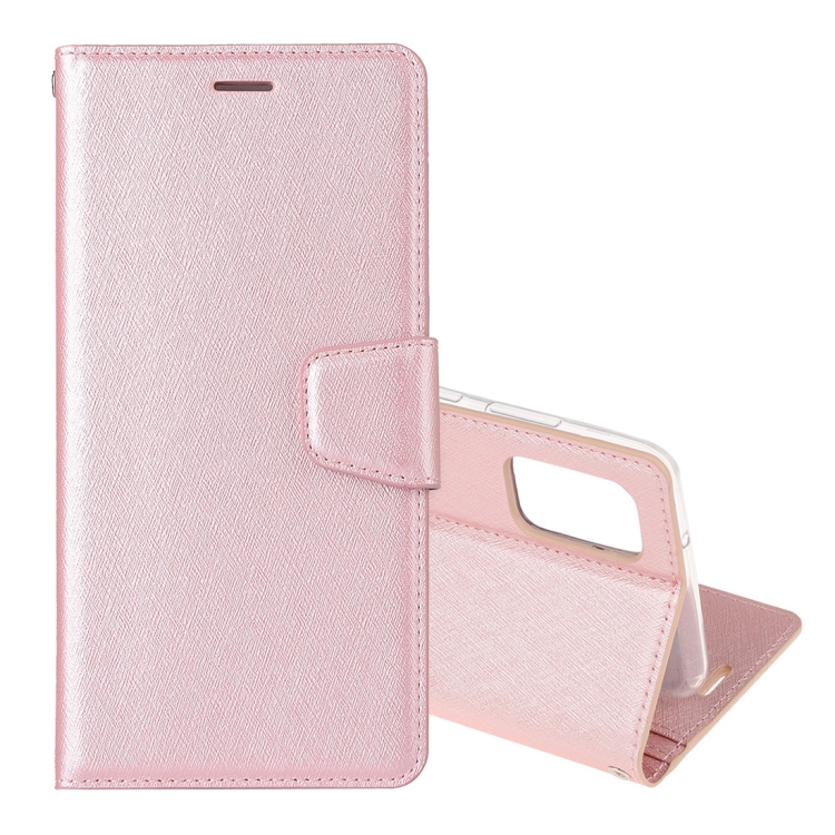 

For Samsung Galaxy A51 5G Silk Texture Horizontal Flip Leather Case with Holder & Card slots & Wallet & Photo Frame(Rose Gold)
