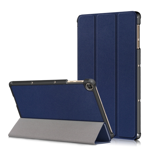 

For Huawei Enjoy Tablet 2 10.1 inch / Honor Pad 6 10.1 inch Solid Color Horizontal Flip Leather Case with Three-folding Holder & Sleep / Wake-up Function(Navy Blue)