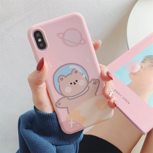 

For iPhone XS Max Cartoon Pattern Frosted TPU Protective Case(Moon Bear)