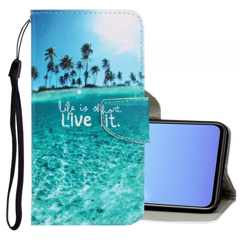 

For Vivo V17 / V19 (Indonesia) 3D Colored Drawing Horizontal Flip PU Leather Case with Holder & Card Slots & Wallet(Coconut Tree)
