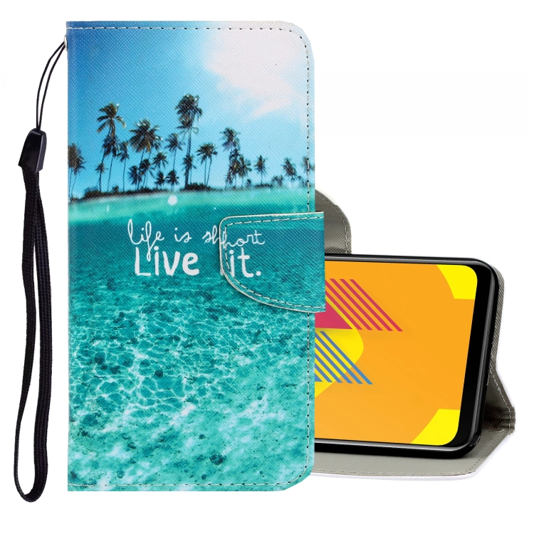 

For Vivo Y11 (2019) 3D Colored Drawing Horizontal Flip PU Leather Case with Holder & Card Slots & Wallet(Coconut Tree)