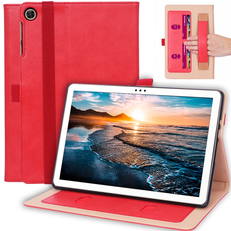 

For Huawei Enjoy Tablet 2 10.1 inch Business Retro Texture Horizontal Flip Leather Case with Holder & Card Slots & Hand Strap(Red)