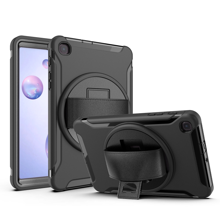 

For Samsung Galaxy Tab A 8.4 (2020) T307 360 Degree Rotation PC+TPU Protective Cover with Holder & Hand Strap & Pen Slot(Black)